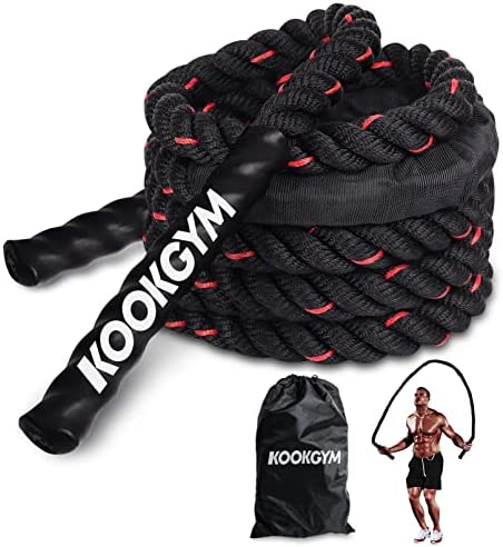 Weighted Jump Rope for Fitness, Heavy Jump Ropes for Exercise, Weighted Adult Skipping Rope for Women & Men, Workout Battle Rope For Gym Training, Home Workout,Total Body Workouts(9.8FT)