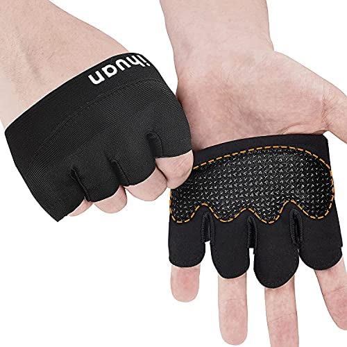 ihuan New Weight Lifting Gym Workout Gloves Men & Women, Partial Glove Just for The Calluses Spots, Great for Weightlifting, Exercise, Training, Fitness…