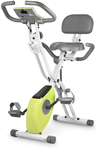 leikefitness LEIKE X Bike Ultra-Quiet Folding Exercise Bike, Magnetic Upright Bicycle with Heart Rate,LCD Monitor and easy to assemble