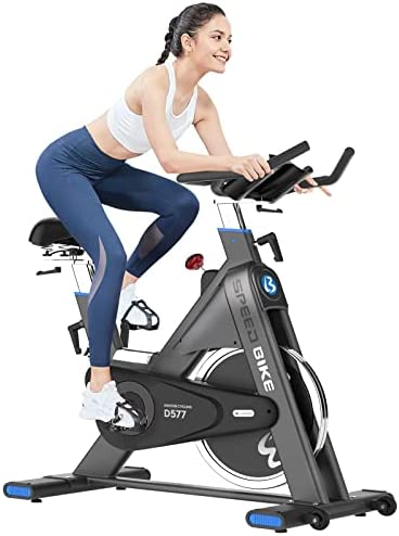 pooboo Exercise Bike Cycling Bike Stationary Bike Heavy-duty 50 LBS Flywheel LCD Display Home Gym commercial training bike Belt drive…