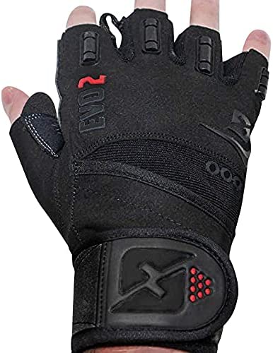 skott Evo 2 Weightlifting Gloves with Integrated Wrist Wrap Support-Double Stitching for Extra Durability-Get Ripped with The Best Body Building Fitness and Exercise Accessories