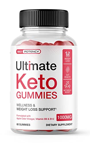 (1 Pack) Ultimate Ketos ACV Gummies, Ultimate Ketosis Gummy Bears, 60 Count