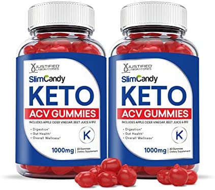 (2 Pack) Slim Candy Keto ACV Gummies 1000MG with Pomegranate Juice Beet Root B12 120 Gummys