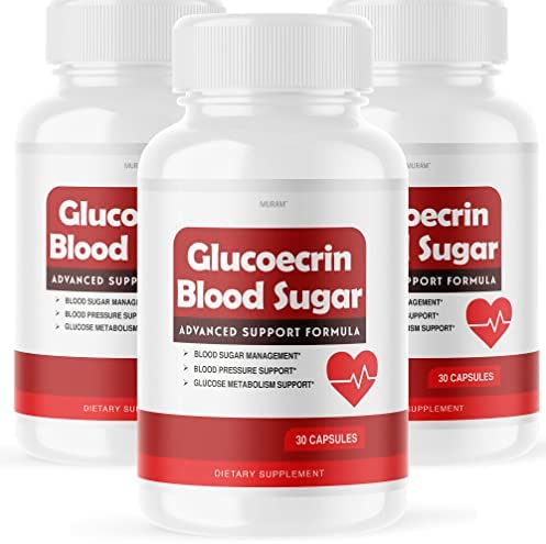 (3 Pack) Glucoecrin Blood Now in Capsules Instead of Gummies, New Glucoecrine Pills for Sugar Support Advanced Formula, Gluco Ecrin Pills, MG, 90 Pills, 3 Month Supply