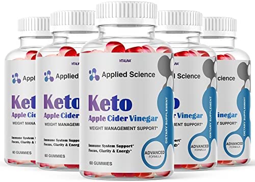 (5 Pack) Applied Science Keto ACV Gummies, New AppliedScience Advanced Ketosis Gummys Formula with Apple Cider Vinegar, Original Applied Science Support Gummy Action, Reviews, 5 Month Supply