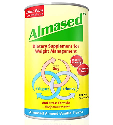 Almased Vanilla Meal Replacement Shake - Low-Glycemic High Plant Base Protein Powder- Nutritional Weight Health Support Supplement - Vanilla Flavor - 17.6 oz (1.1 Pound (4 Pack))