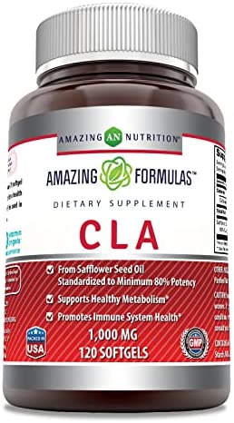 Amazing Formulas CLA Conjugated Linoleic Acid Softgels - Promotes Metabolism & Immune Health (Non-GMO, Gluten Free) (1000 Mg, 120 Softgels)