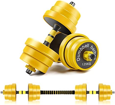 CDCASA Adjustable Dumbbells, Free Weight Set, Dumbbell Barbell 2 in 1, Easy Assembly and Save Space, Home Gym Equipment for Men and Women（44/55/66/88）