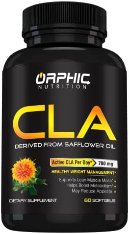 CLA Safflower Oil Supplement - Made with Safflower Oil - 780mg Non-Stimulant Conjugated Linoleic Acid for Men & Women* to Support Weight Loss Efforts and Metabolism* - 60 Softgels