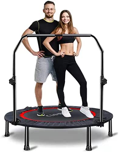 CLORIS Mini Trampoline for Adults Kids, Cardio Exercise Trampoline, Thick Steel Spring Fitness Workout Rebounder Trampoline Indoor Outdoor 5 Height Adjust Load 500lbs