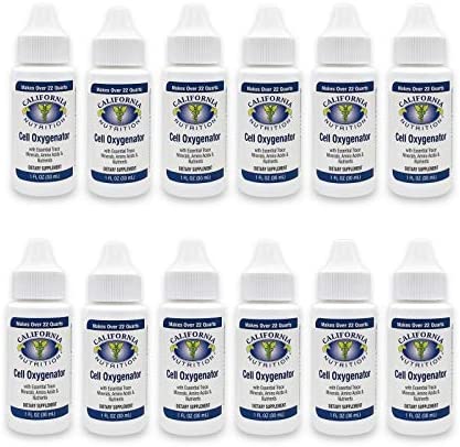 California Nutrition Cell Oxygenator 1 Fl Oz Bottle (Pack of 12), Liquid Oxygen Drops Daily Nutritional Supplement