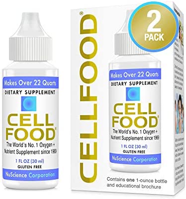 Cellfood Liquid Concentrate - 1 fl oz, 2 Pack - Oxygen + Nutrient Supplement - Supports Immune System, Energy, Endurance, Hydration & Overall Health - Gluten Free, Non-GMO, Kosher - Makes 22+ Quarts