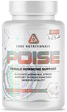 Core Nutritionals Poise Female Hormone,Thyroid, and Stress Support, Minerals and Herbs to Relieve Menstrual Symptoms 112 Capsules