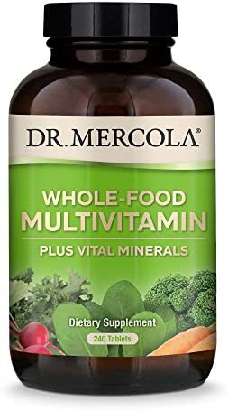 Dr. Mercola Whole Food Multivitamin Plus Vital Minerals Dietary Supplement, 30 Servings (240 Tablets), non GMO, Soy Free, Gluten Free