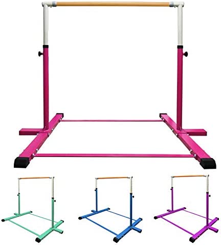 GLANT Gymnastic Kip Bar,Horizontal Bar for Kids Girls Junior,3' to 5' Adjustable Height,Home Gym Equipment,Ideal for Indoor and Home Training,1-4 Levels,300lbs Weight Capacity