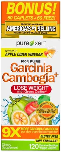 Garcinia Cambogia Weight Loss Pills for Women & Men | Purely Inspired 100% Pure Garcinia Cambogia | Green Coffee Bean Extract & ACV | Weight Loss Supplement Pills | Weight Loss Products | 120 Pills