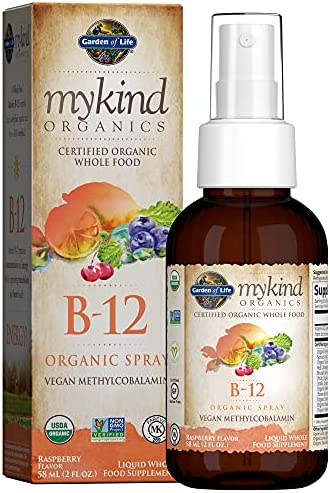 Garden of Life B12 Vitamin - mykind Organic Whole Food B-12 for Metabolism and Energy, Raspberry, 2oz Liquid