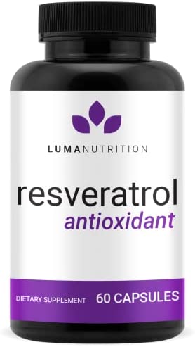 High Purity Resveratrol Capsules - 98% Trans-Resveratrol - Reservatrol Supplement - 60 Capsules