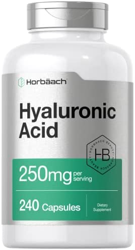 Hyaluronic Acid Capsules | 250 mg | 240 Count | Non-GMO and Gluten Free Supplement | by Horbaach