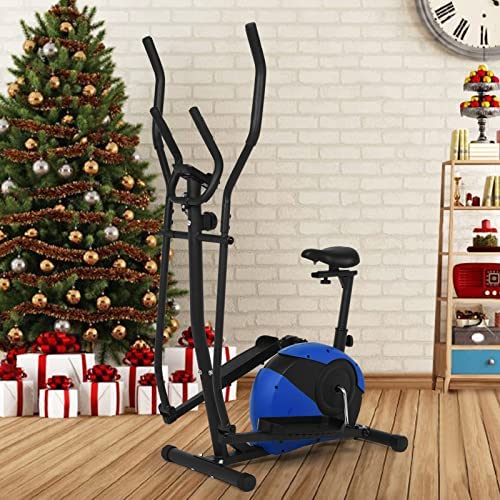 Hyper Quiet Elliptical Machine for Home Use, Eliptical Exercise Machine for Indoor Workout, Magnetic Elliptical Trainer with LCD Monitor and Sensors Stepper Compatible with Motor Pulley 6mm