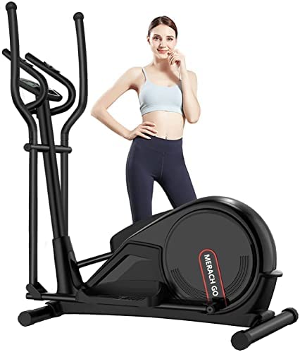 MERACH Go Elliptical Machines for Home Use, Hyper Quiet Elliptical Exercise Machine with 20 lbs Magnetic Flywheel, with 24 Resistance Level, 350 lbs Weight Limit