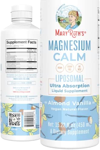 Magnesium Bisglycinate by MaryRuth's | 1 Month Supply | No Sugar Added | Magnesium Supplement | Calm Magnesium Liquid for Adults | Bone, Nerve, Gut Health | Vegan | Non-GMO | Gluten Free | 15.22 Fl Oz