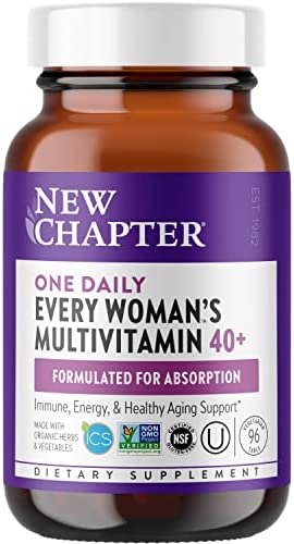 New Chapter Women's, Every Woman's One Daily 40+ Fermented with Probiotics + Vitamin D3 + B Vitamins + Organic Non-GMO Ingredients - ct Multivitamin, 96 Count (Pack of 1)