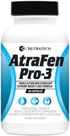 Nutratech Atrafen Pro-3 in 1 Stimulant Free Fat Burner Diet Pill Blend Provides Weight Loss and Appetite Suppression, A Daily Dose of Probiotics for Digestive Health, and an Body Detox and Cleanse.