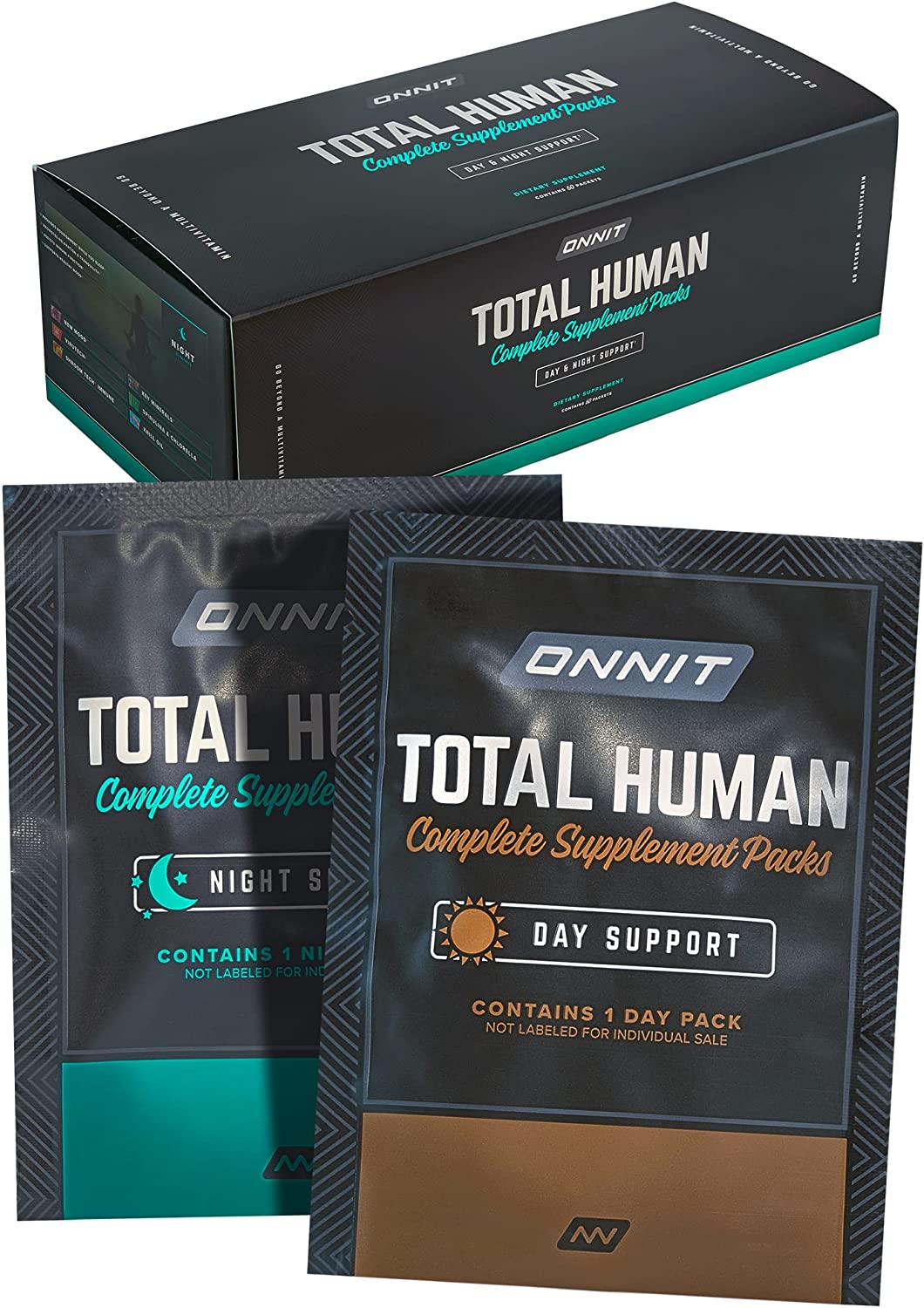 ONNIT Total Human Day and Night Vitamin Packs for Men and Women, 30-Day Supply - Adult Multivitamin