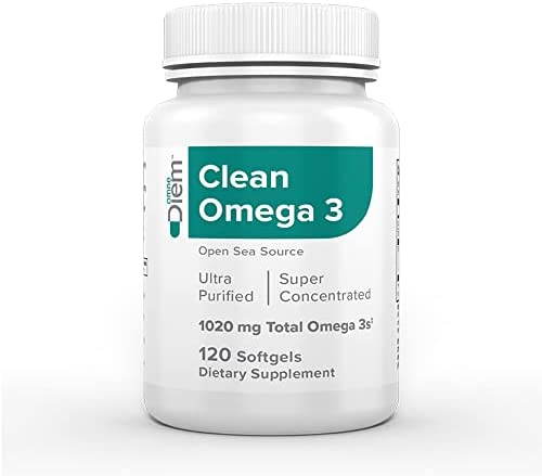 Omne Diem Clean Omega 3 – 1020mg, 120 softgel Capsules – Fish Oil Dietary Supplement with Omega-3 Fatty Acids: EPA & DHA