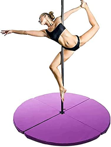 Pole Dance Mat, Portable Foldable Round Safety Mat,Dance Fitness Exercise Gymnastics Yoga Beginner Thicken Protective Mat,Anti-Fall Anti-Skid Protection Mat