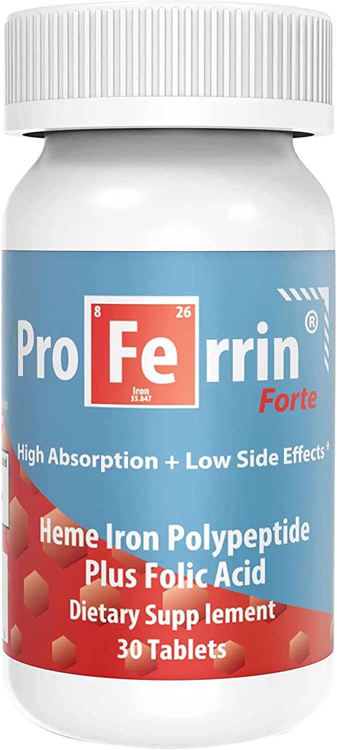 Proferrin Forte, 30 Tablets- Heme Iron Plus Folic Acid