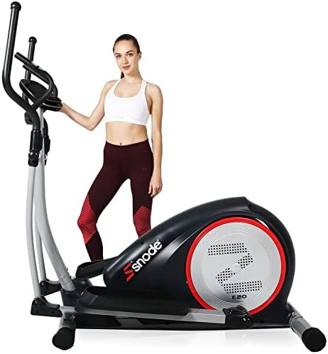 SNODE Elliptical Exercise Machine, Cross Trainer Fitness Equipment with Hyper-Quiet Magnetic Driving System, with 8 Resistance Level, 300 lbs Weight Limit