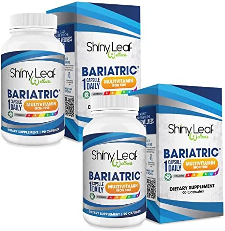 Shiny Leaf Bariatric Multivitamin Iron-Free Capsules for Post Bariatric Surgery Patients, Once-A-Day Dietary Supplement Without Iron for WLS, Sleeve, Mini Gastric Bypass Surgery (6 Months / 180 Caps)