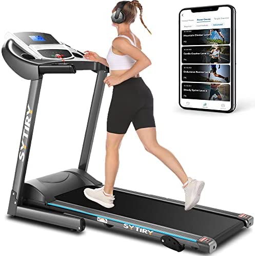 Smart Electric Folding Treadmill Foldable Home Fitness Equipment with LCD 3 Incline Levels 12 Preset or Adjustable Programs Bluetooth Connectivity for Walking & Running Cardio Exercise Machine