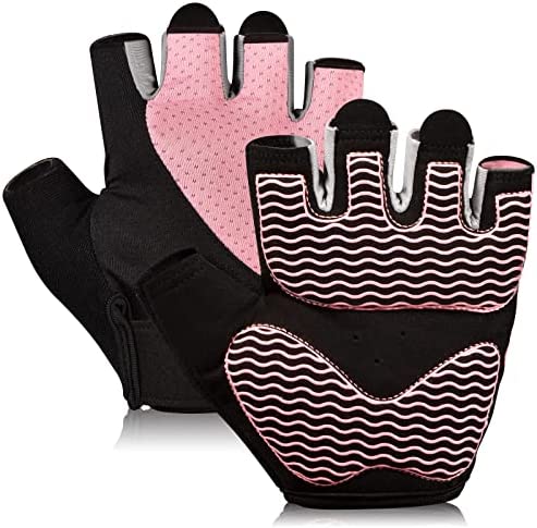 Sunnex Gym Gloves for Women, Workout Gloves Women, Fingerless Gloves for Weightlifting, Lightweight Breathable Fitness Gloves, Sports Gloves for Training Lifting Weight Cycling Climbing Rowing