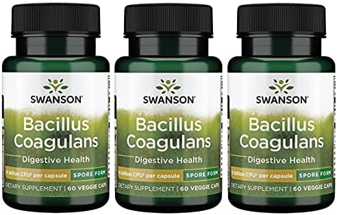 Swanson Bacillus Coagulans - Natural Probiotic Supplement Supporting Digestive Health w/ 6 Billion CFU - May Support GI & Overall Gut Health - (60 Veggie Capsules)