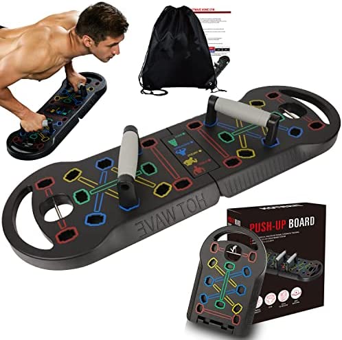 Upgraded Push Up Board, Portable Foldable 14 in 1 PushUp Board Fitness, Push up Handles for Floor,Professional Trainer Push Up Bar Strength Training Equipment