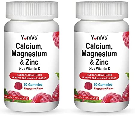 YUM-V'S Calcium, Magnesium, Zinc & Vitamin D Gummies (Pack of 2)