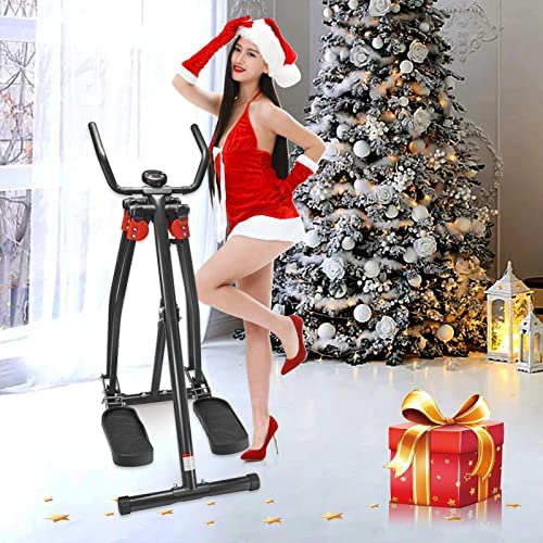 2021 Glider Elliptical Machine 360° Widening Stride Air Walker Home Fitness, Foldable, with Led Display, Non-Slip Platform (Multicolor)