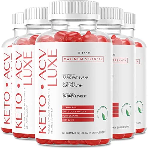 (5 Pack) Keto Luxe Gummies Advanced Formula Luxe Keto Plus ACV Gummies (300 Gummies)