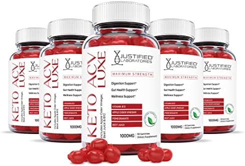 (5 Pack) Luxe Keto ACV Gummies 1000MG with Pomegranate Juice Beet Root B12 300 Gummys