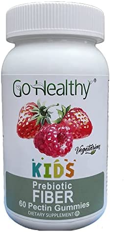 Go Healthy Kids Prebiotic Fiber Gummies Digestive Support, Vegetarian, Non-GMO, Gluten Free, Kosher & Halal 60 Gummies