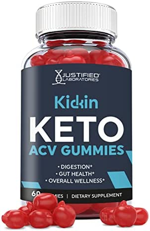 Justified Laboratories Kickin Keto ACV Gummies 1000MG with Pomegranate Juice Beet Root B12 60 Gummys