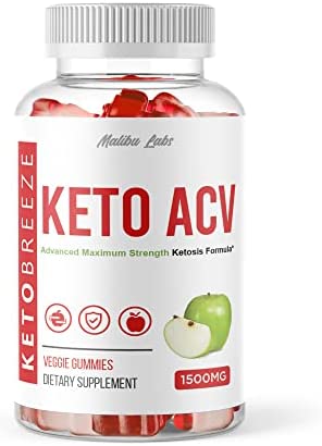 Keto Breeze ACV Gummies, Apple Cider Vinegar Ketosis, New Strong Time Released Formula, 1500mg Once a Day, Ketogenic Support Supplement, Ketos Shark Gummy, (1 Pack) 30 Day Supply Tank