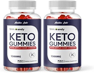 Malibu Labs Slim Candy Keto Gummies ACV, Apple Cider Vinegar Ketosis, New Strong Time Released Formula, 1500mg Once a Day, Shark Gummy Ketogenic Support Supplement, (2 Pack) 60 Day Supply Tank