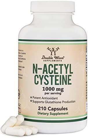 NAC Supplement N-Acetyl Cysteine (1,000mg Per Serving, 210 Capsules) (Third Party Tested, Manufactured in The USA) with Odor Masking Technology to Boost Glutathione Levels by Double Wood Supplements