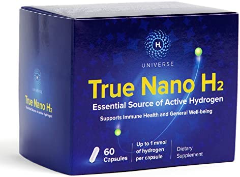 True Nano H2 by H2 Universe | Molecular Hydrogen Supplement with Active Hydrogen Nanobubbles, Boosts Energy, Powerful Antioxidant| 60 Capsules