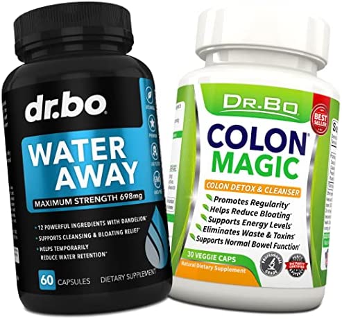 Water Pills Diuretics for Water Retention - Colon Cleanse Detox for Intestinal Cleansing - Water Away Pills Herbal Diuretic Supplements - Daily Constipation Relief Supplement Gut, Belly, Stomach Flush