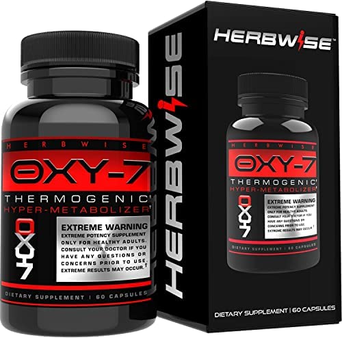 Herbwise Oxy-7 Thermogenic Fat Burner Hyper-Metabolizer, Diet Pill, Appetite Suppressant, Weight Loss Pills for Women and Men, 60 Veggie Capsules